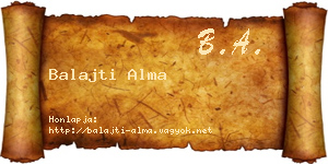 Balajti Alma névjegykártya